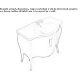 MDF washbasin cabinet with drawers Polutla
