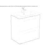 Single wall-mounted washbasin cabinet with drawers Guerigny