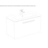 Single wall-mounted washbasin cabinet with drawers Guerigny