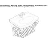 Aluminum washbasin cabinet for wall mounting Polutla