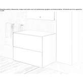 Segmented wall-mounted washbasin cabinet with drawers Yarpuz