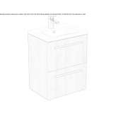 Single wall-mounted washbasin cabinet with drawers Guerigny