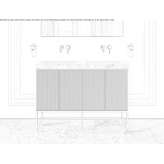 A floor-standing double wooden washbasin cabinet with an integrated washbasin Czersk
