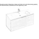 Wall-mounted washbasin cabinet with drawers Fristad