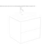 Single wall-mounted washbasin cabinet with drawers Thalheim