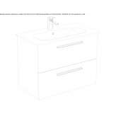 Single wall-mounted washbasin cabinet with drawers Dresher