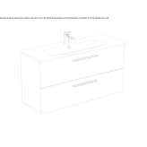 Single wooden washbasin cabinet with drawers Dresher