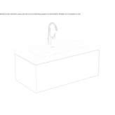 Single wall-mounted washbasin cabinet with drawers Thalheim