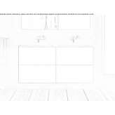 Double washbasin cabinet with integrated washbasin Yarpuz