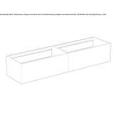 Double wall-mounted washbasin cabinet with drawers Niksic
