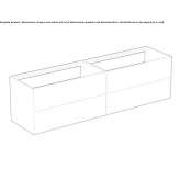 Double wall-mounted washbasin cabinet with drawers Niksic