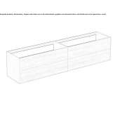 Double wall-mounted washbasin cabinet with drawers Niksic