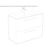 Single wall-mounted washbasin cabinet with drawers Guerigny
