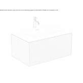 Single wall-mounted washbasin cabinet with drawers Thalheim