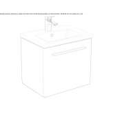Single wall-mounted washbasin cabinet with drawers Guerigny