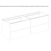 Double wall-mounted washbasin cabinet with drawers Niksic