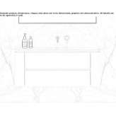 Wooden wall-mounted washbasin cabinet with doors and drawers Gautier