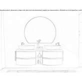 Double wooden washbasin cabinet with a mirror Solita