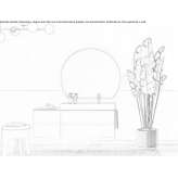 Wooden wall-mounted washbasin cabinet with a mirror Seiffen