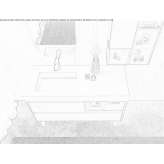 Wooden washbasin cabinet with a mirror Seiffen