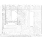 Wooden washbasin cabinet with a mirror Seiffen
