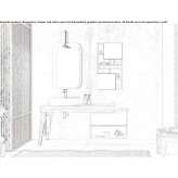 Single wooden washbasin cabinet with cupboards Seiffen