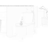 Wooden washbasin cabinet with drawers, standing Benlloch