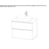 Wall-mounted washbasin cabinet with drawers Beuna