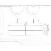 Double wall-mounted washbasin cabinet with drawers Aksdal