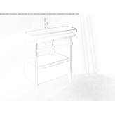 Floor-standing console sink in stainless steel and wood Cosseria
