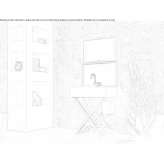 Sectional washbasin cabinet with integrated washbasin Moabit