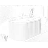 Single wooden washbasin cabinet with drawers Sievi