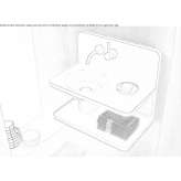Wall cabinet under the washbasin made of glazed steel Tlyarata