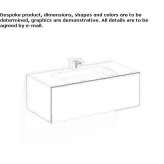 Single washbasin cabinet made of cotton paper, mounted on the wall Salobre