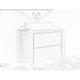 Single wooden washbasin cabinet with drawers Sievi