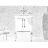 Free-standing single wooden washbasin cabinet with doors Acheres