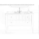 Free-standing single walnut washbasin cabinet with drawers Sievi
