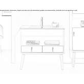 Single solid wood washbasin cabinet with drawers Sievi