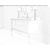 Floor-standing washbasin cabinet in fabric and walnut with drawers Sievi