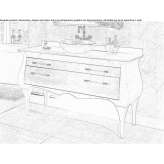 Wooden floor-standing washbasin cabinet with drawers Acheres