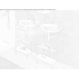A single, metal washbasin cabinet standing on the floor Casanova
