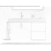 Aluminum washbasin cabinet with a mirror Storuman