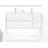 Oak wall-mounted washbasin cabinet with drawers Psedakh