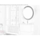 Enamelled crystal washbasin cabinet with basket Venasca