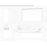 Single washbasin cabinet in melamine-coated chipboard with towel rail Kunzell