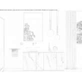 Segmented glass washbasin cabinet with doors Grigny