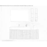 Single laminate washbasin cabinet with doors Romuli