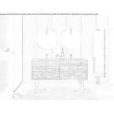 Double washbasin cabinet with drawers Binzen