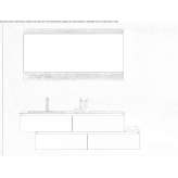 Wall-mounted washbasin cabinet made of melamine-coated chipboard with mirror Kunzell