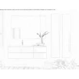 Crystal washbasin cabinet with drawers, mounted on the wall Llacao